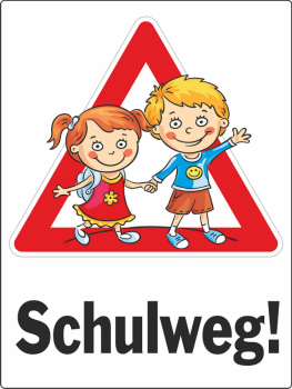 Schild Schulweg KInder Achtung